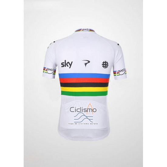 Sky UCI Mondo Campione Ropa Ciclismo Culotte Corto 2012 Hombre Mangas Cortas Rosso y Blanco